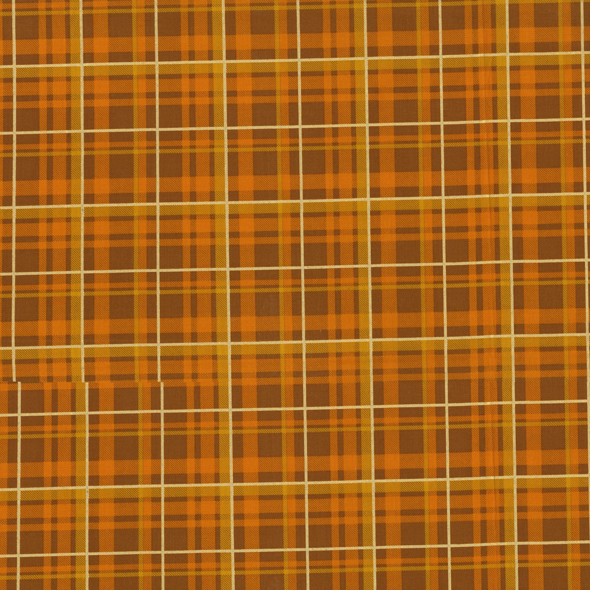Fabric Traditions Rust Plaid Glitter Cotton Fabric